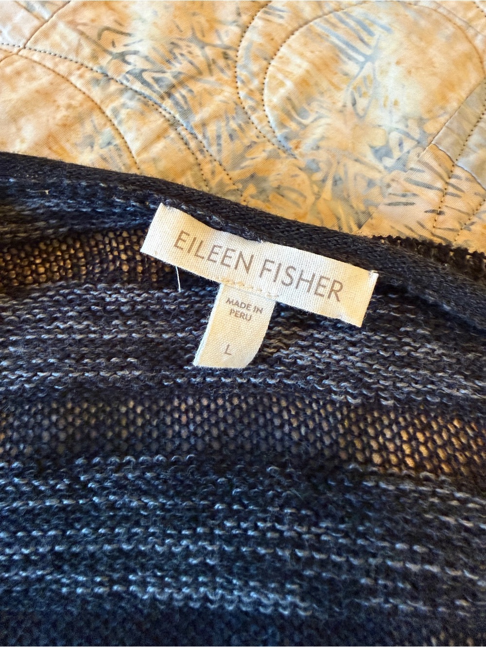 Classic Eileen Fisher Open-Front blue  Women's Cardigan Sweater - Picture 3 of 3